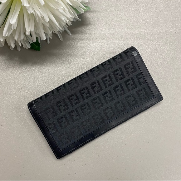 Fendi Handbags - Fendi Wallet Card Holder Coin Purse Black Leather